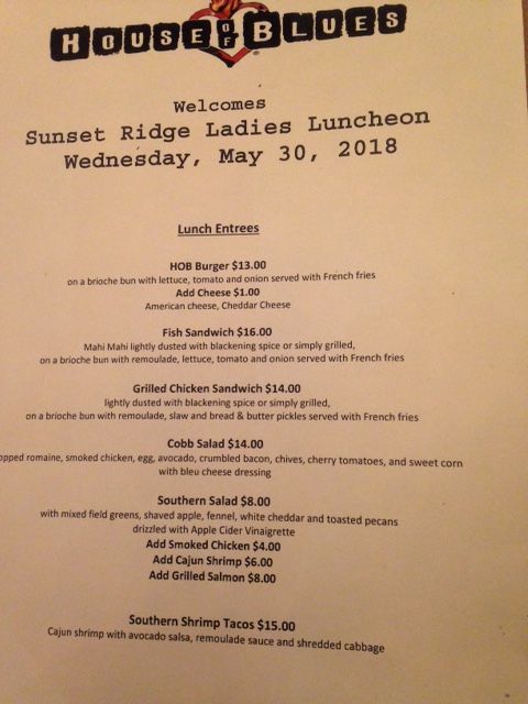 Ladies Lunch 5/30/18